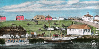 The Lamb Inn, a “roystering place for shepherds with cheques”, c. 1840