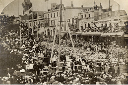 Setting the stone for a new hall, and a royal visit