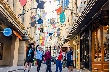 Laneway installation urges Victorians to Look Up to the Future of vocational learning