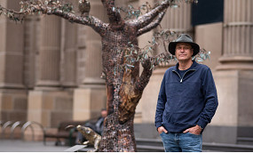 Artist shows cost to environment through Money Tree sculpture