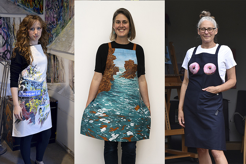 Flinders Lane Gallery fundraises for Foodbank with fun and unique aprons