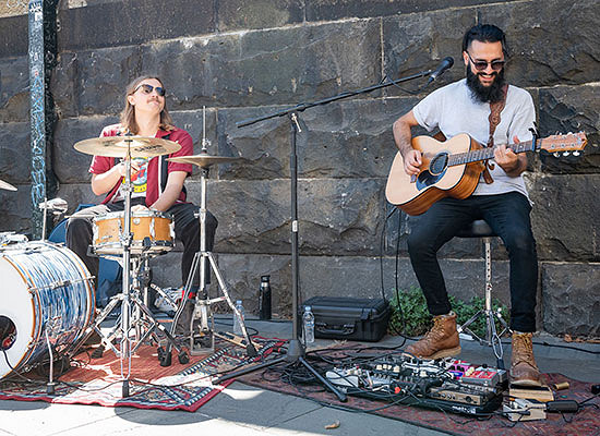 Buskers hit a high a note as live  music scene returns to city streets