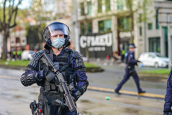 Protestors storm CBD after construction industry shutdown