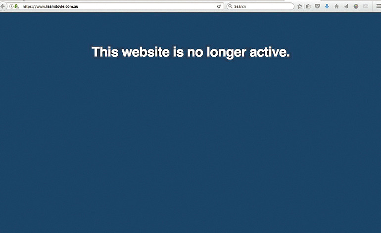 Team Doyle removes its website