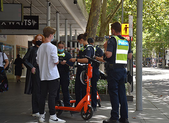 Police nab unsafe scooter riders in the CBD