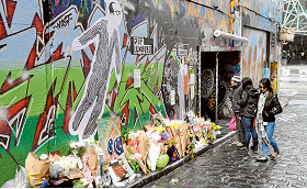 Laneway shrine for Chinese dissident
